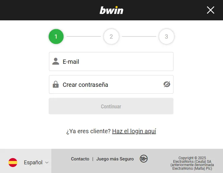 bwin registrarse